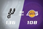🏀东詹里缺阵残阵湖人28分惨败马刺！文班三节40+12 卡斯尔伤退